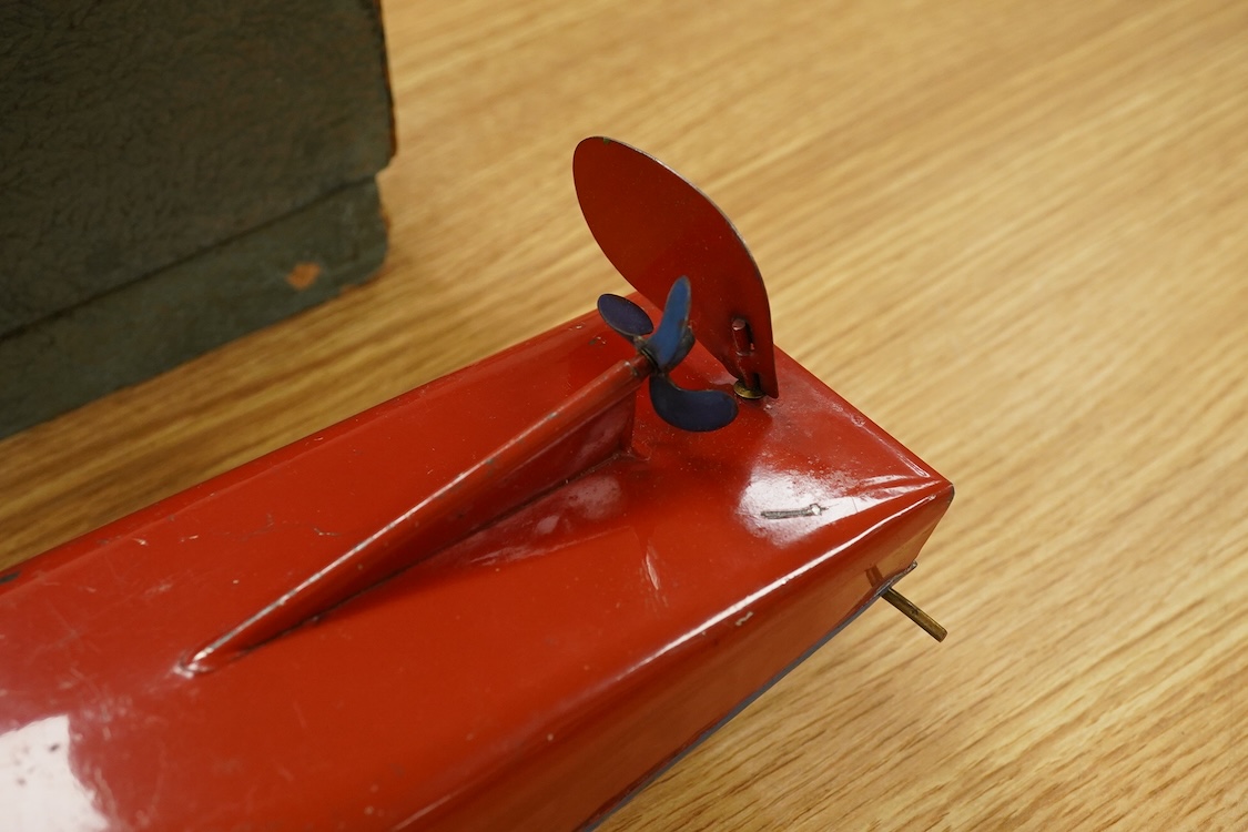 A boxed Hornby tinplate clockwork Speed Boat No.3, Condor